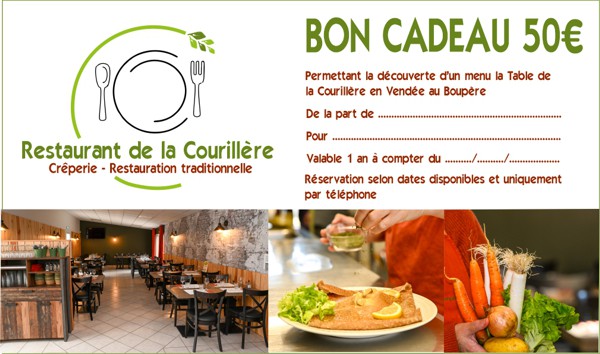 Carte cadeau restaurant en Vendée