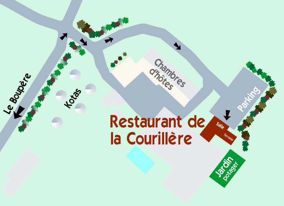Plan du restaurant de la Courillère